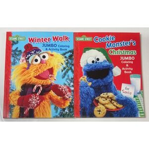 Sesame Street Winter Walk & Cookie Monster's Christmas Jumbo Coloring & Activity